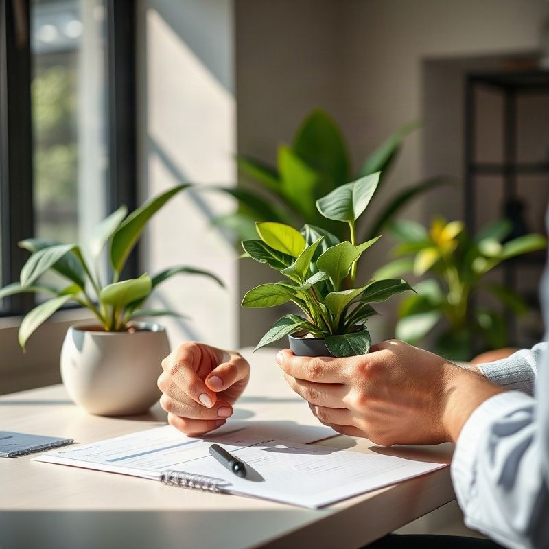 Hands comparing floor plans and viewing notes on a desk